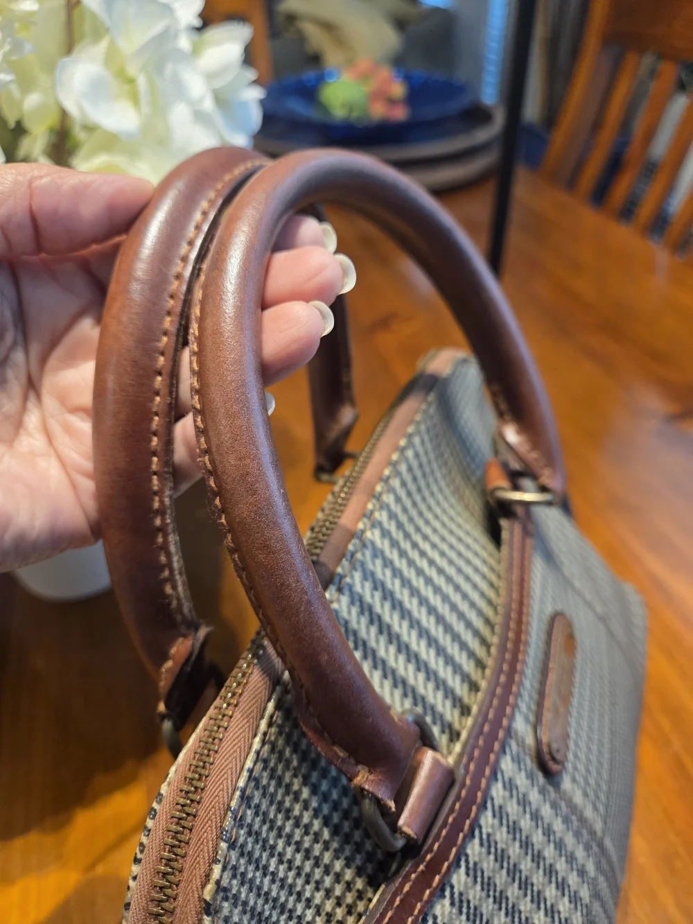 Vintage Polo by Ralph Lauren Brown Plaid Top-Handle Bag